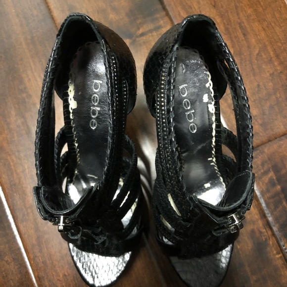 bebe black genuine leather Stilettos - Picture 5 of 7